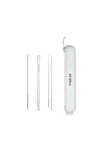 Дорожный набор трубочек стеклянных с щеточкой в контейнере / Органайзер для напитков ESSENTO